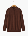 Maglione 100% Cashmere a Coste con Mezza Zip - foto 9