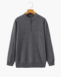 Maglione 100% Cashmere a Coste con Mezza Zip - foto 10
