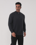 Maglione 100% Cashmere a Coste con Mezza Zip - foto 5