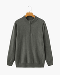 Maglione 100% Cashmere a Coste con Mezza Zip - foto 11