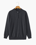 Maglione 100% Cashmere a Coste con Mezza Zip - foto 3