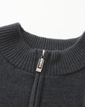 Maglione 100% Cashmere a Coste con Mezza Zip - foto 6