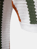 Polo in Maglia a Righe con Scollo a V - foto 10