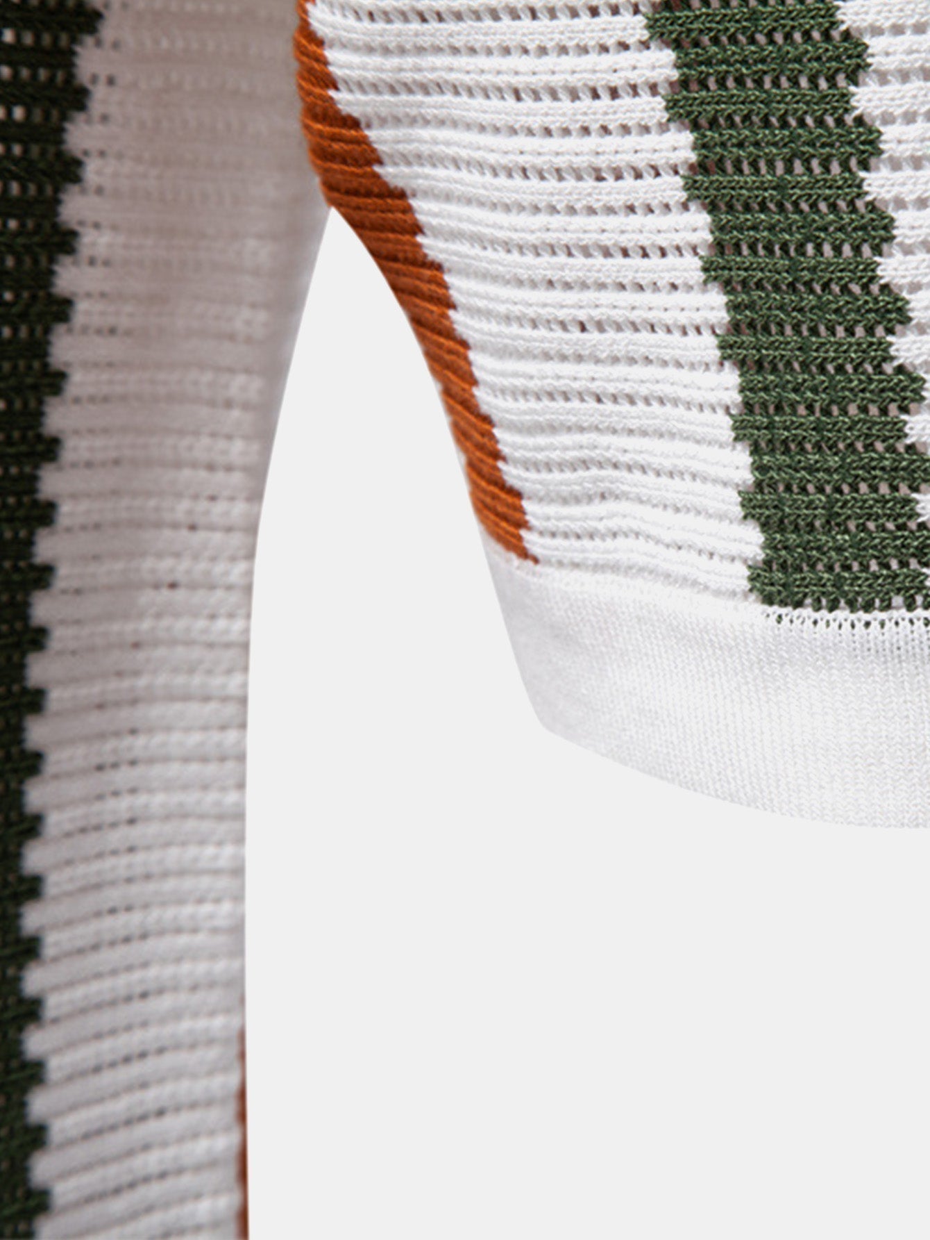 Polo in Maglia a Righe con Scollo a V - foto 10