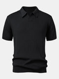 Polo in Maglia a Righe Scollo a V — Modello Leggero - foto 7