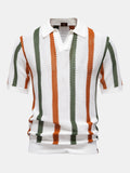 Polo in Maglia a Righe con Scollo a V - foto 1
