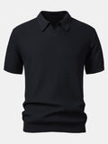 Polo Scollo a V in Maglia Jacquard a Onde - foto 3