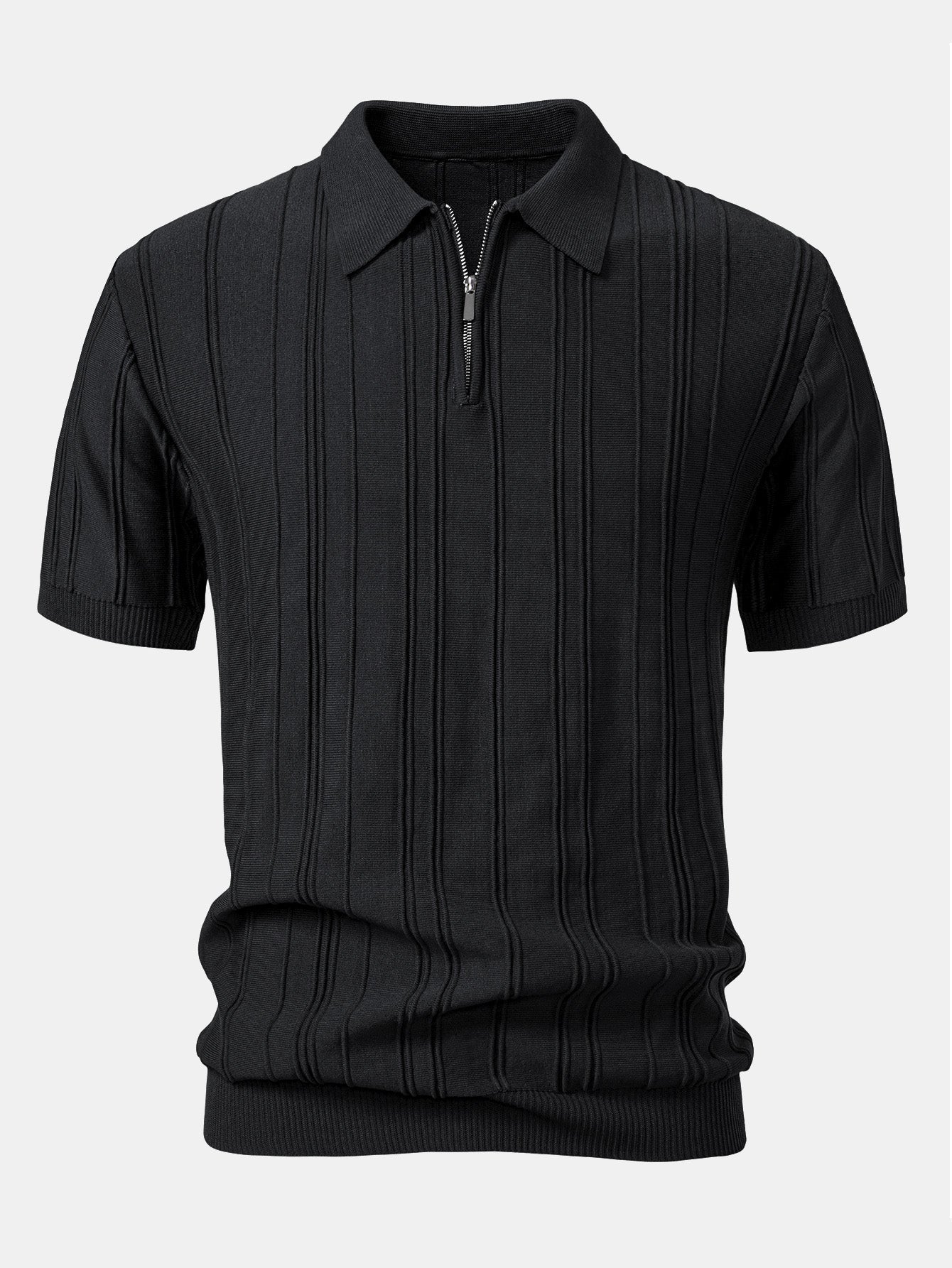 Polo in Maglia Jacquard a Righe con Zip - foto 5