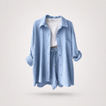 Completo Riviera in Tessuto Crinkle — Camicia e Bermuda - foto 6