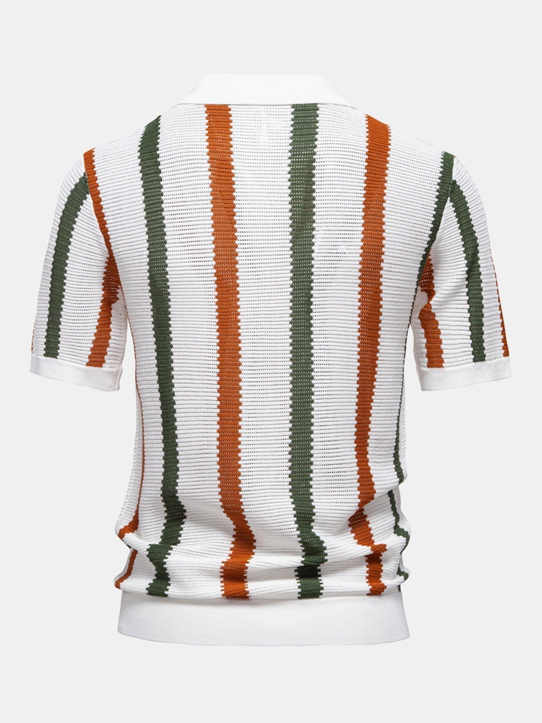 Polo in Maglia a Righe con Scollo a V - foto 1