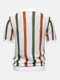 Polo in Maglia a Righe con Scollo a V - foto 2