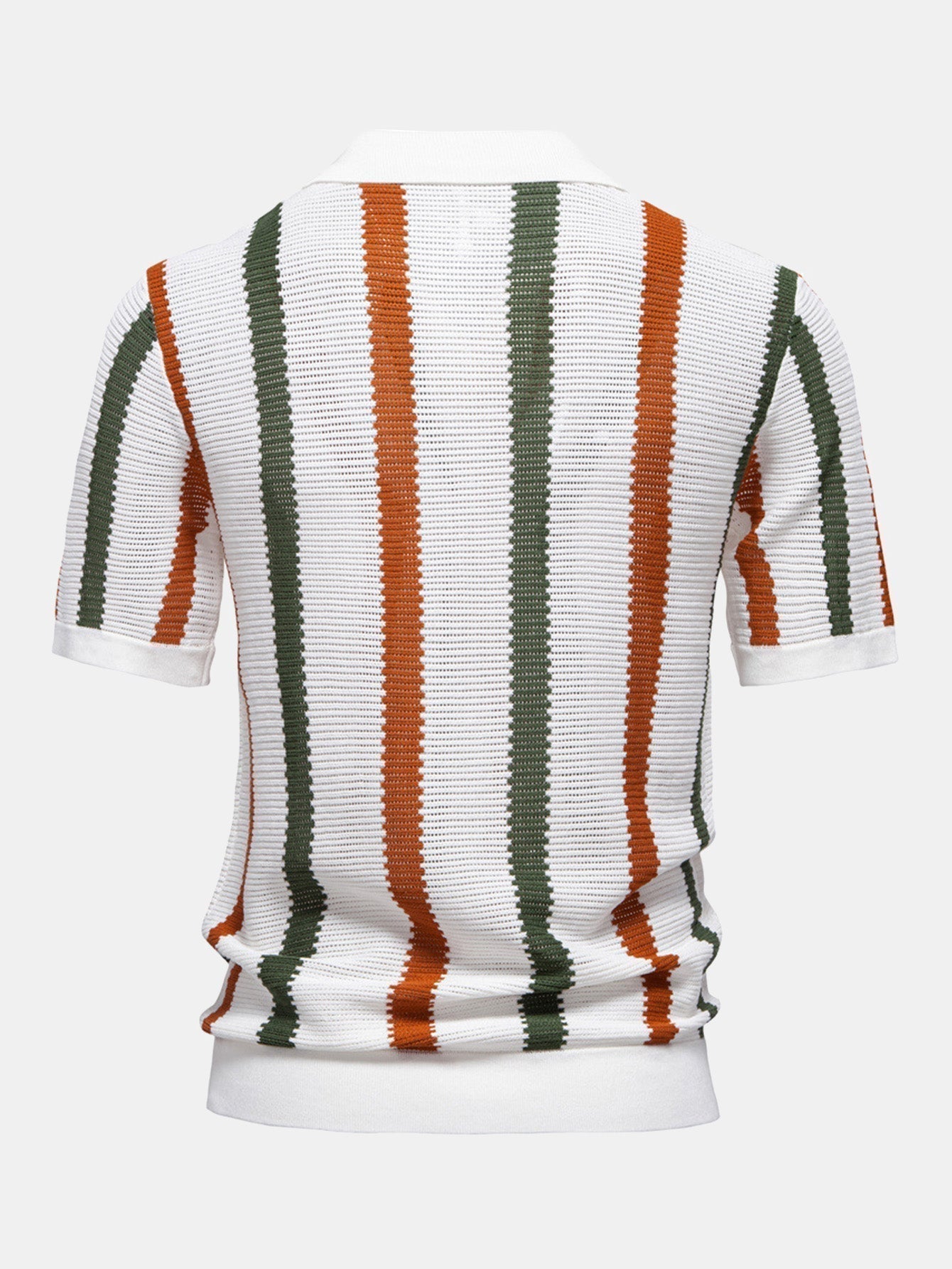 Polo in Maglia a Righe con Scollo a V - foto 2