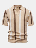 Polo in Maglia a Righe con Scollo a V - foto 3