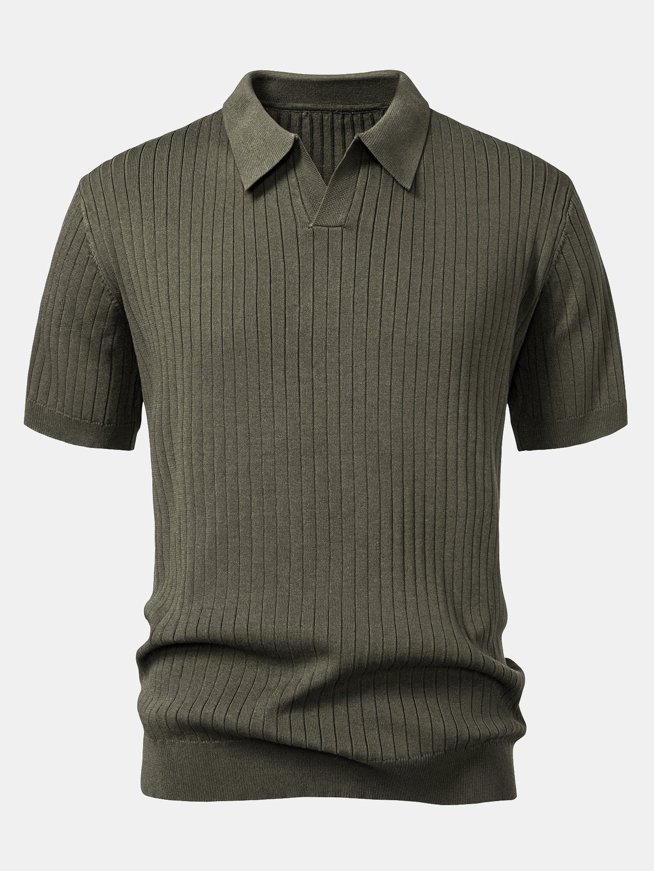 Polo in Maglia a Righe Scollo a V — Modello Leggero - foto 3
