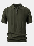 Polo in Maglia Jacquard a Righe con Zip - foto 3