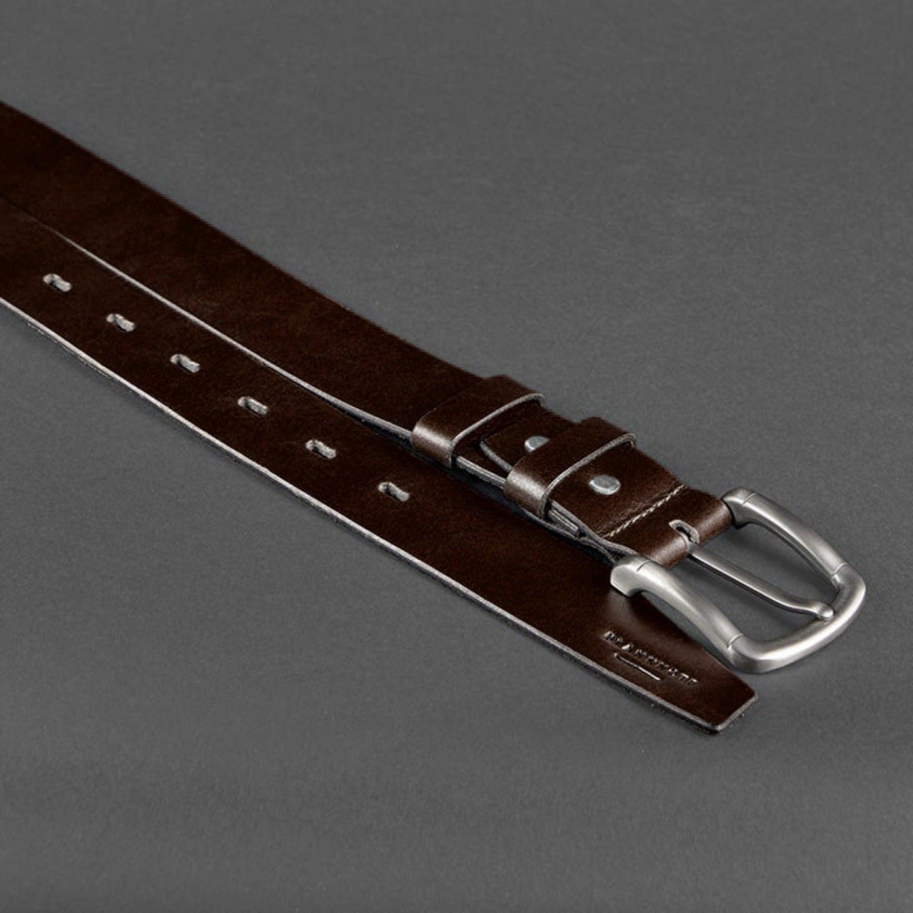Cintura Marrone in Pelle Fatta a Mano per Jeans - foto 4
