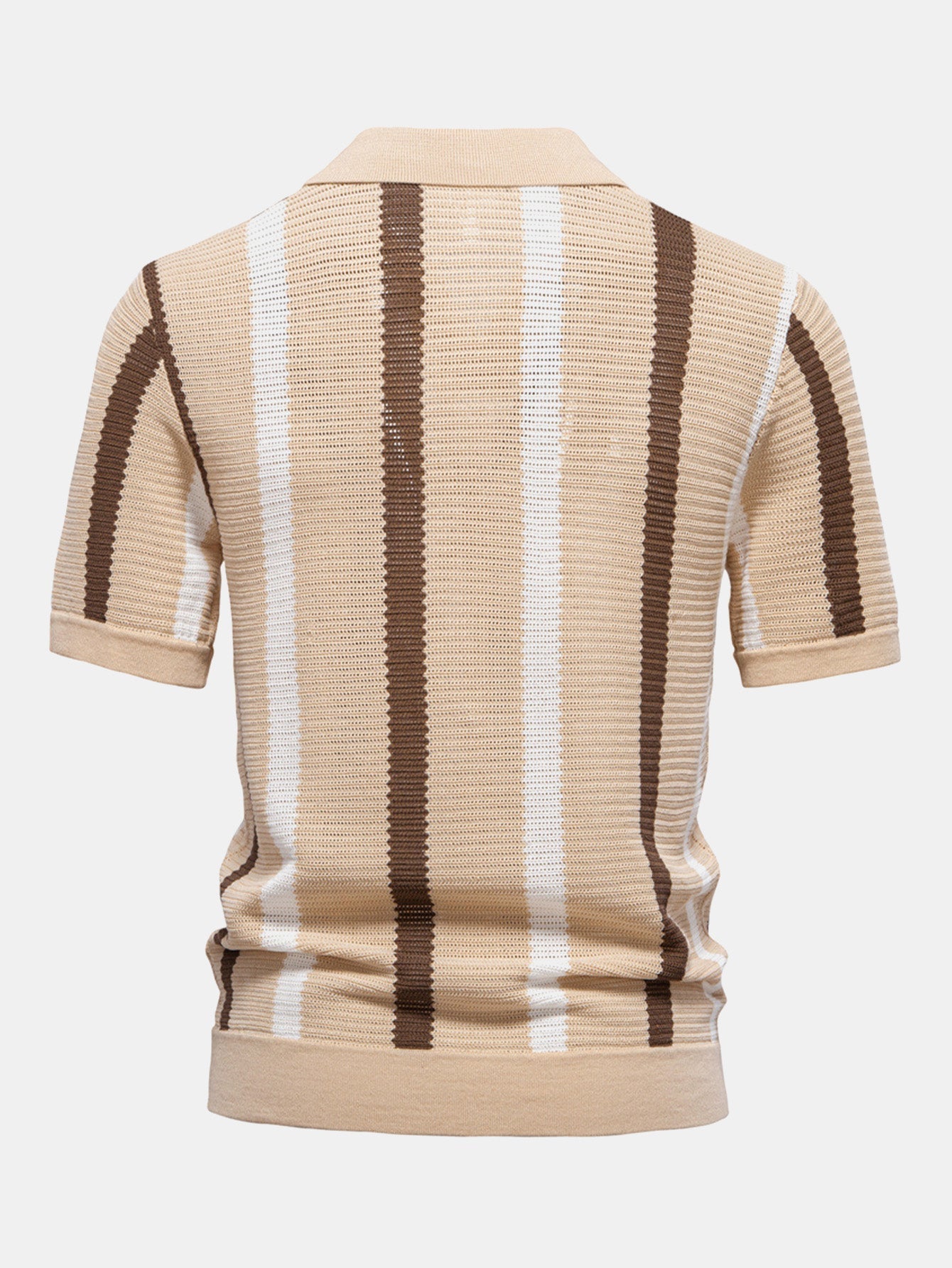Polo in Maglia a Righe con Scollo a V - foto 4
