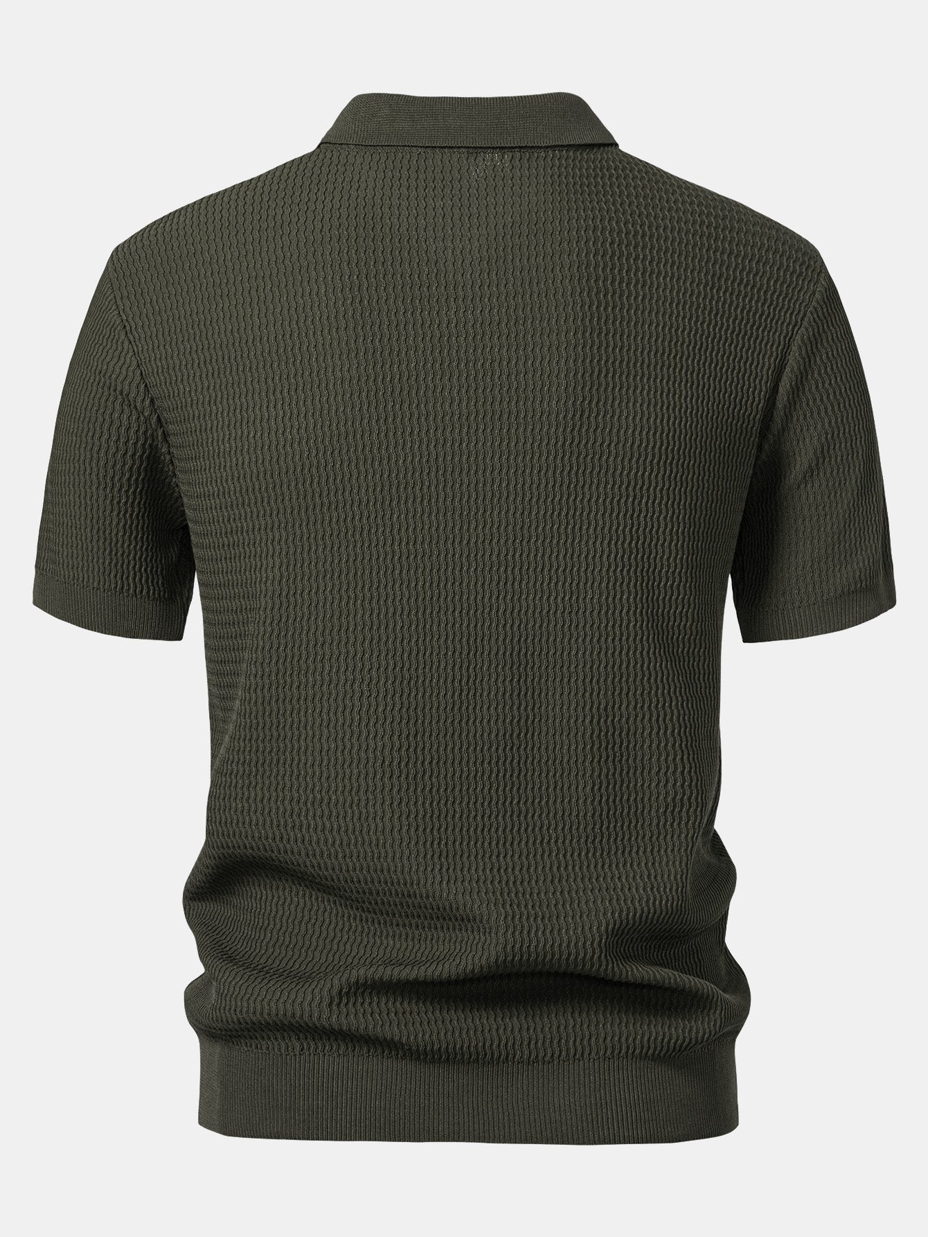 Polo Scollo a V in Maglia Jacquard a Onde - foto 6