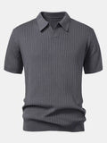 Polo in Maglia a Righe Scollo a V — Modello Leggero - foto 9