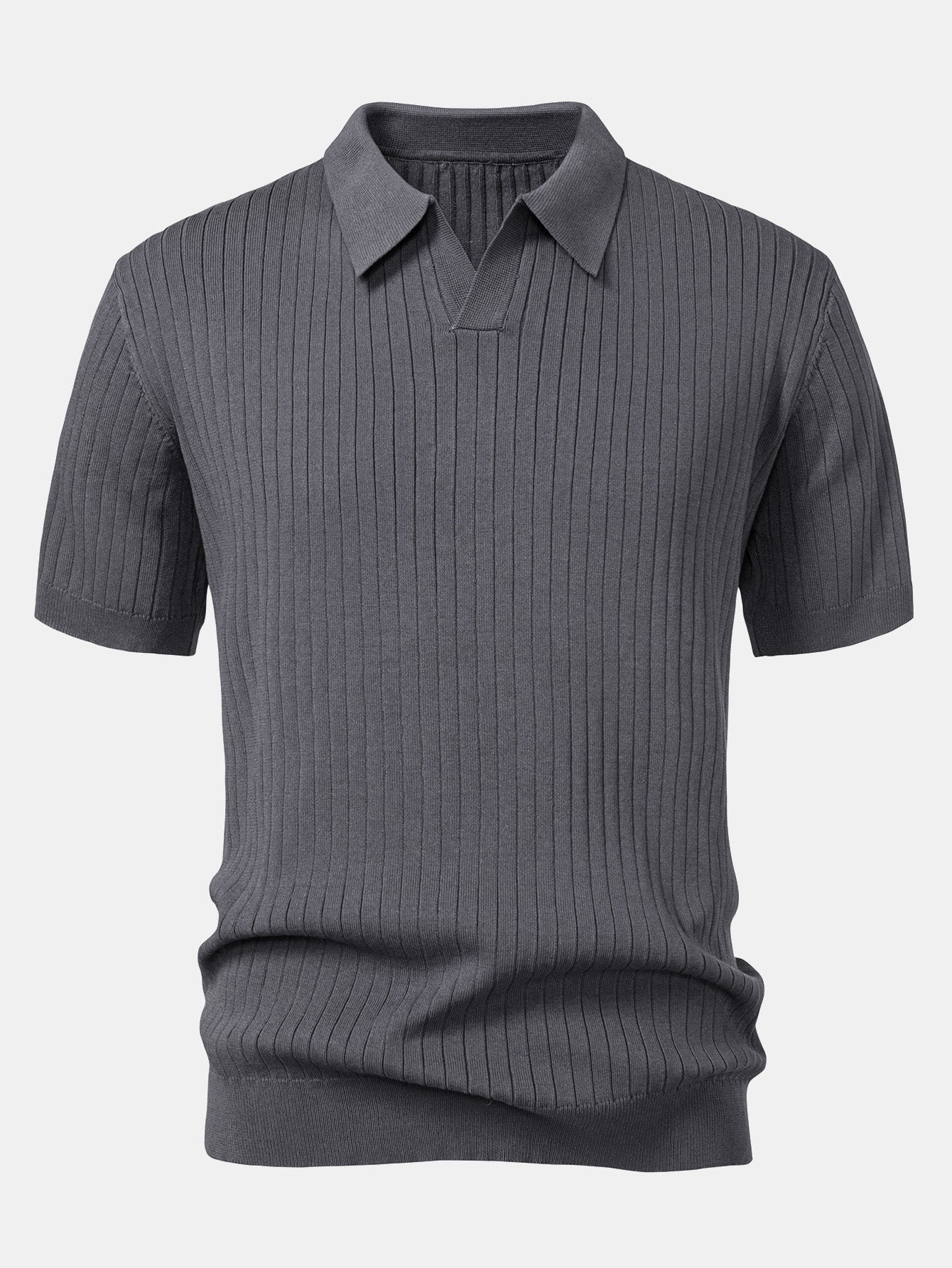 Polo in Maglia a Righe Scollo a V — Modello Leggero - foto 9