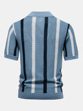 Polo in Maglia a Righe con Scollo a V - foto 6