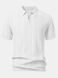 Polo in Maglia Jacquard a Righe con Zip - foto 9
