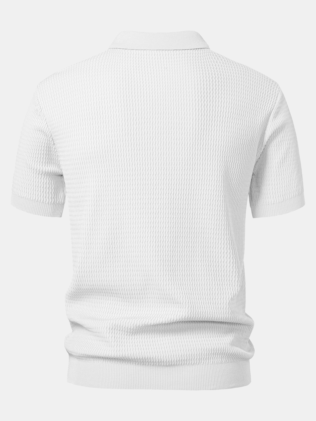 Polo Scollo a V in Maglia Jacquard a Onde - foto 10
