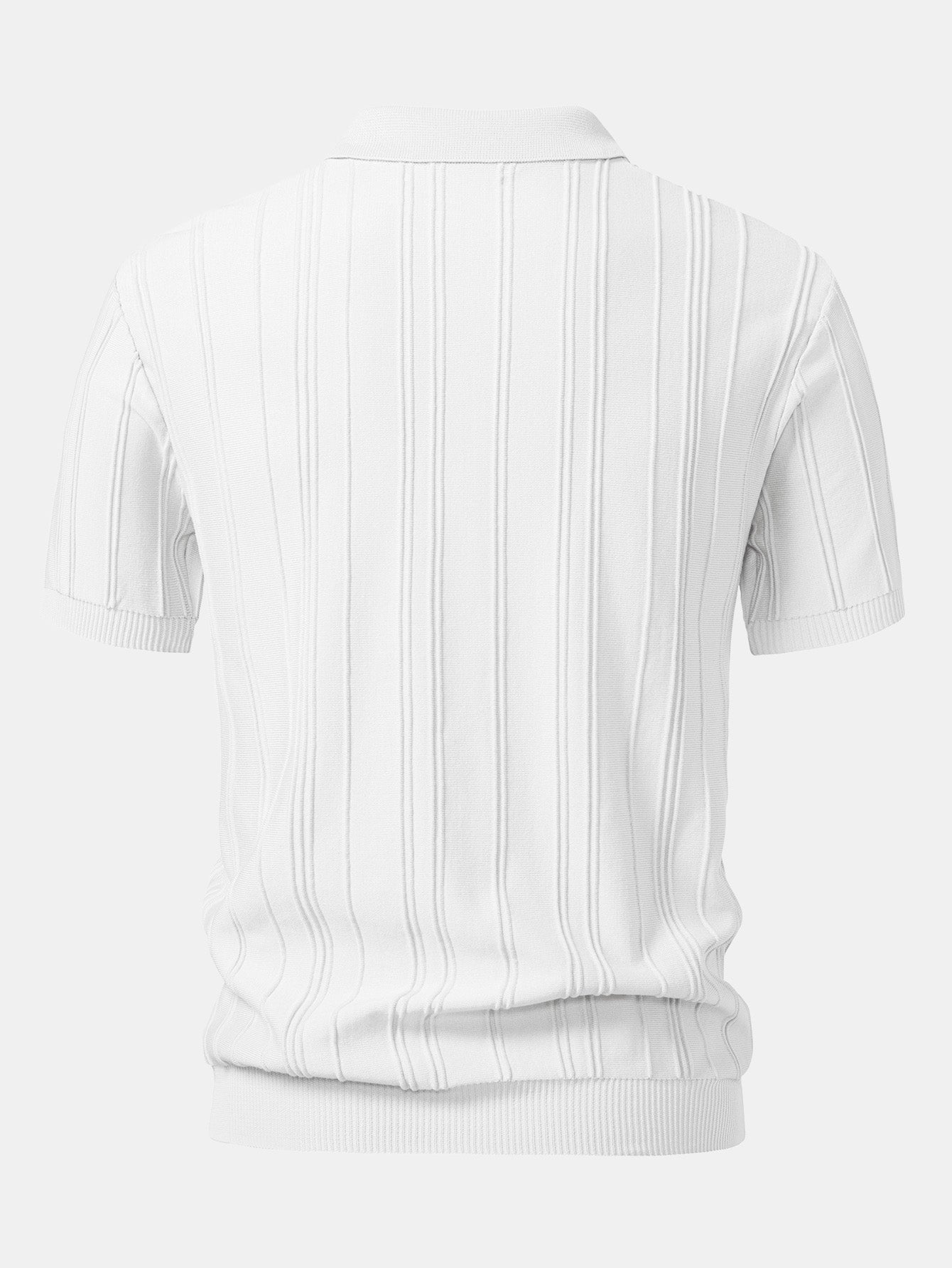 Polo in Maglia Jacquard a Righe con Zip - foto 10