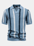 Polo in Maglia a Righe con Scollo a V - foto 5