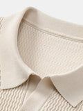Polo Scollo a V in Maglia Jacquard a Onde - foto 11