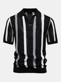Polo in Maglia a Righe con Scollo a V - foto 7