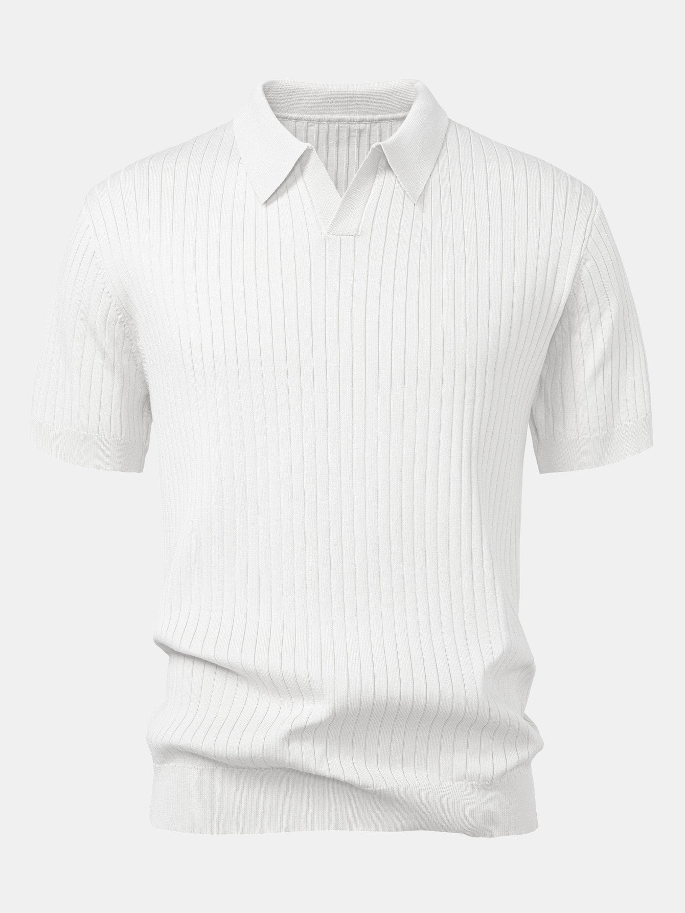 Polo in Maglia a Righe Scollo a V — Modello Leggero - foto 11