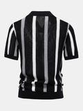 Polo in Maglia a Righe con Scollo a V - foto 8