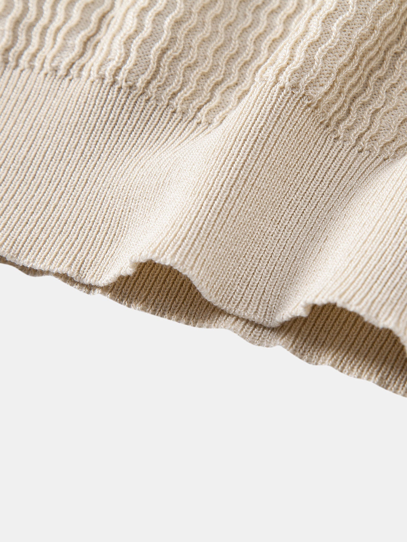 Polo Scollo a V in Maglia Jacquard a Onde - foto 13