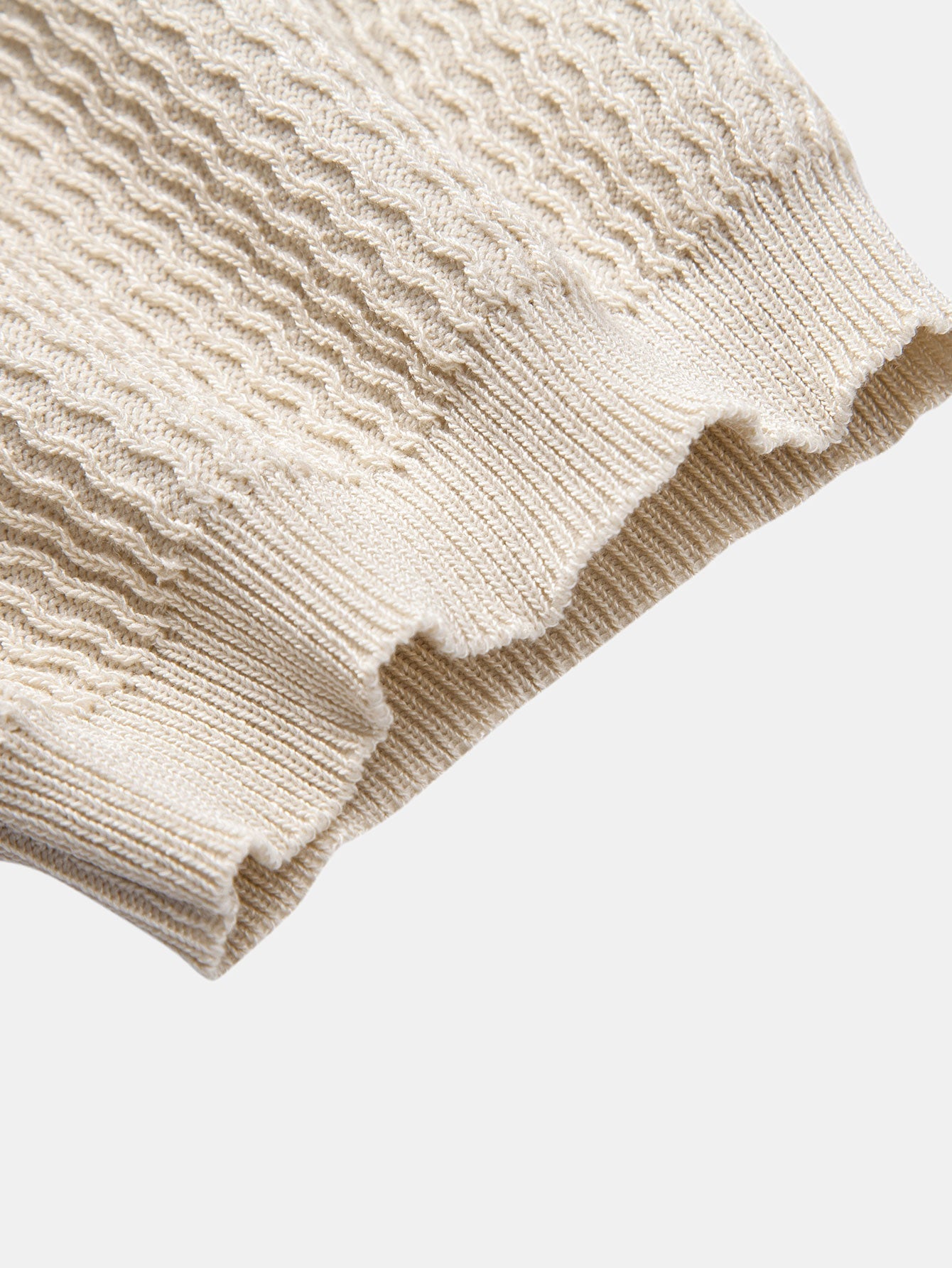 Polo Scollo a V in Maglia Jacquard a Onde - foto 12