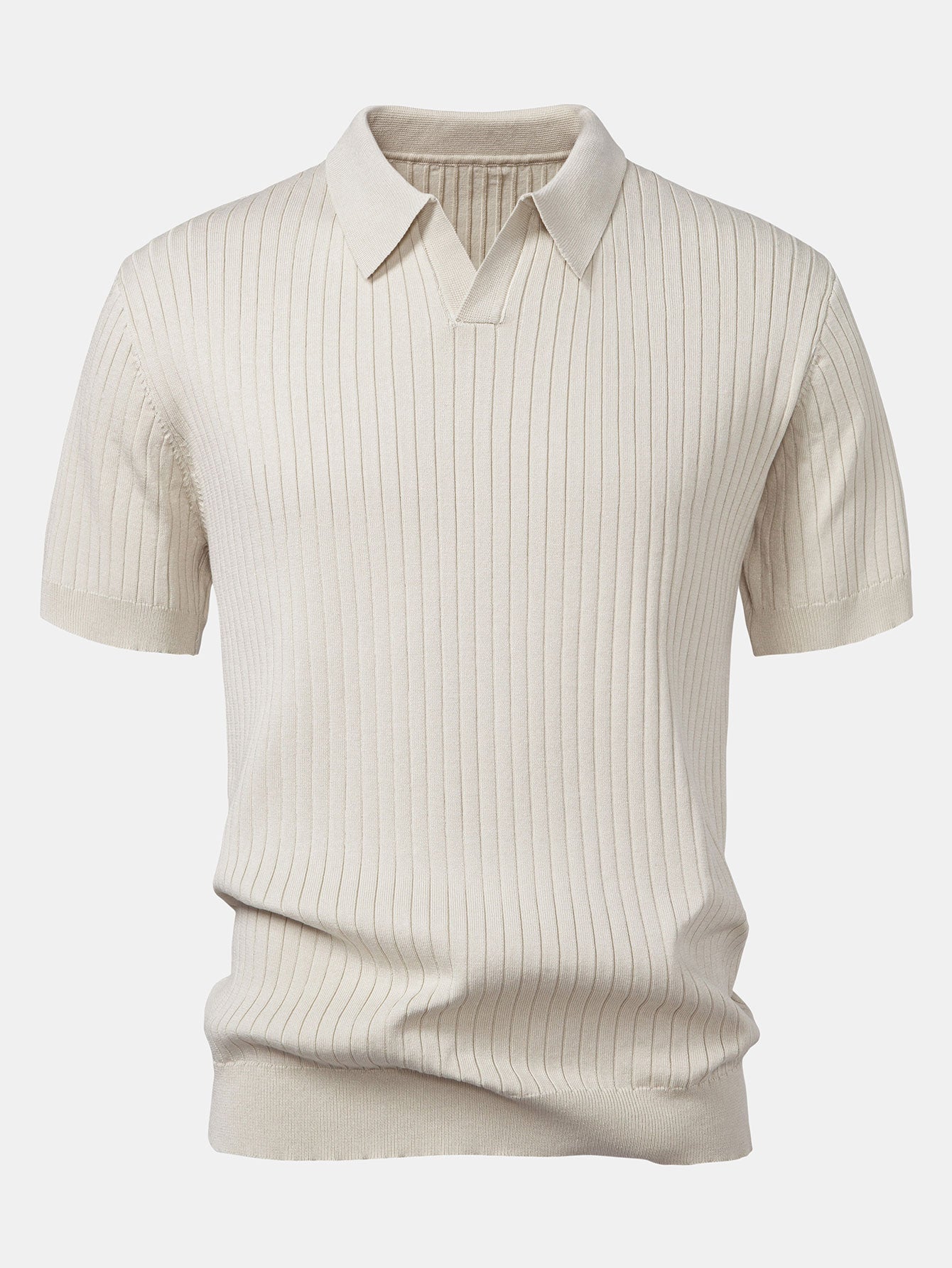 Polo in Maglia a Righe Scollo a V — Modello Leggero - foto 5