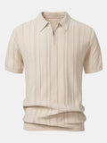 Polo in Maglia Jacquard a Righe con Zip - foto 1