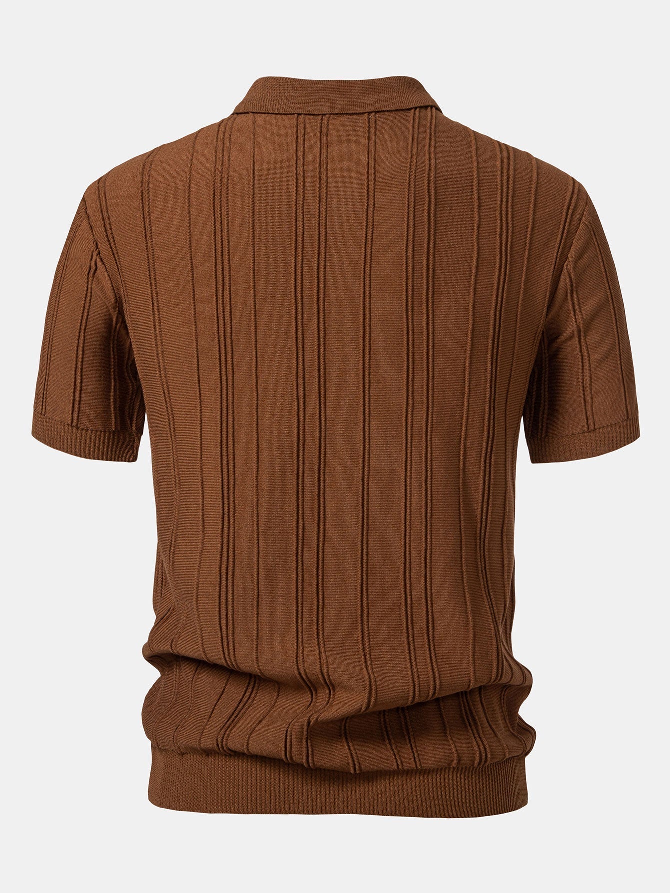 Polo in Maglia Jacquard a Righe con Zip - foto 8