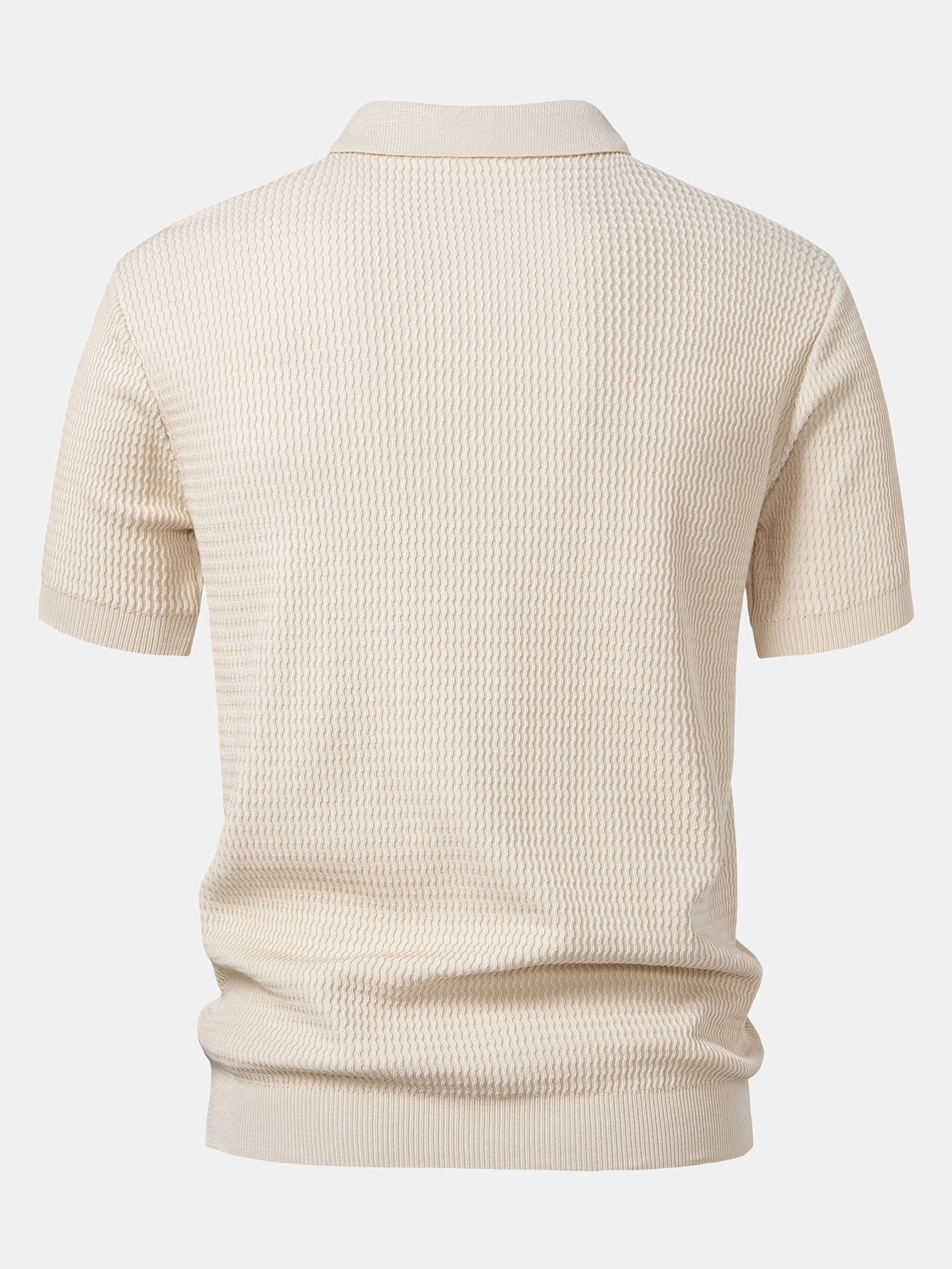 Polo Scollo a V in Maglia Jacquard a Onde - foto 2