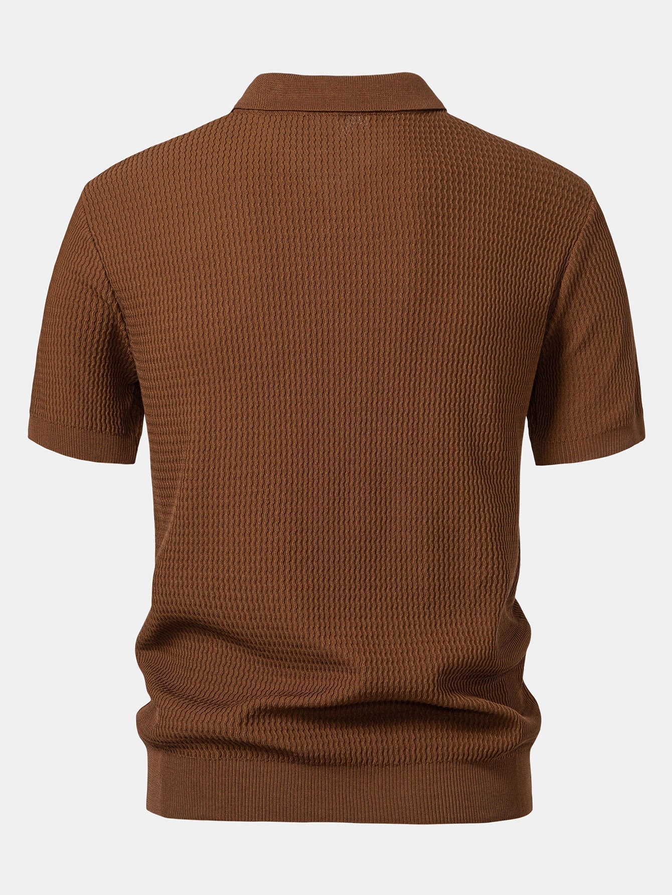 Polo Scollo a V in Maglia Jacquard a Onde - foto 8