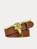 Cintura Western Vintage in PU con Fibbia Cowboy - foto 1
