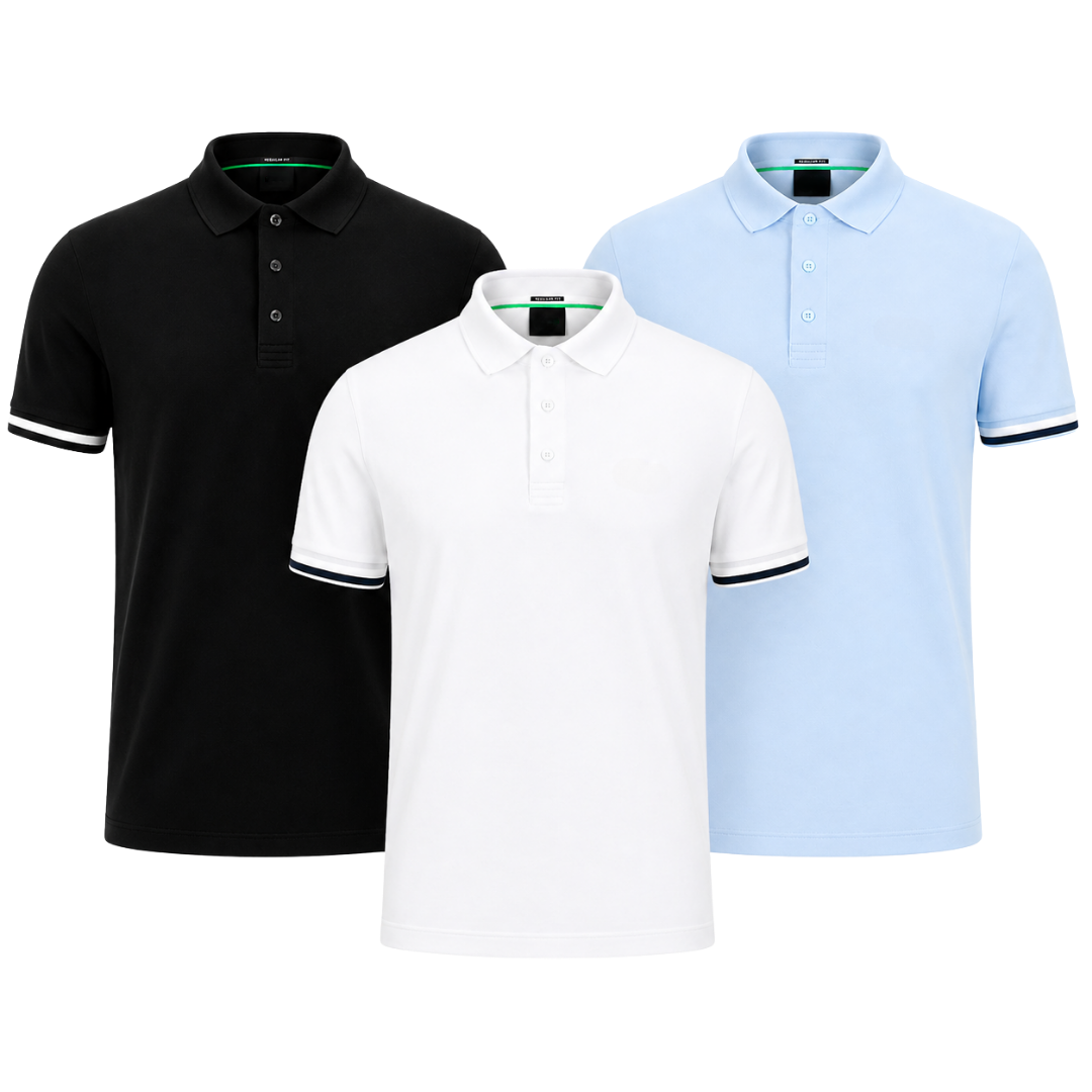 Set 3 Polo Classiche da Uomo — Colori Assortiti - foto 6