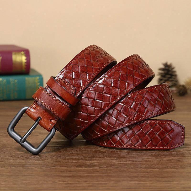 Cintura Casual Intrecciata in Pelle — Modello Anatol - foto 1