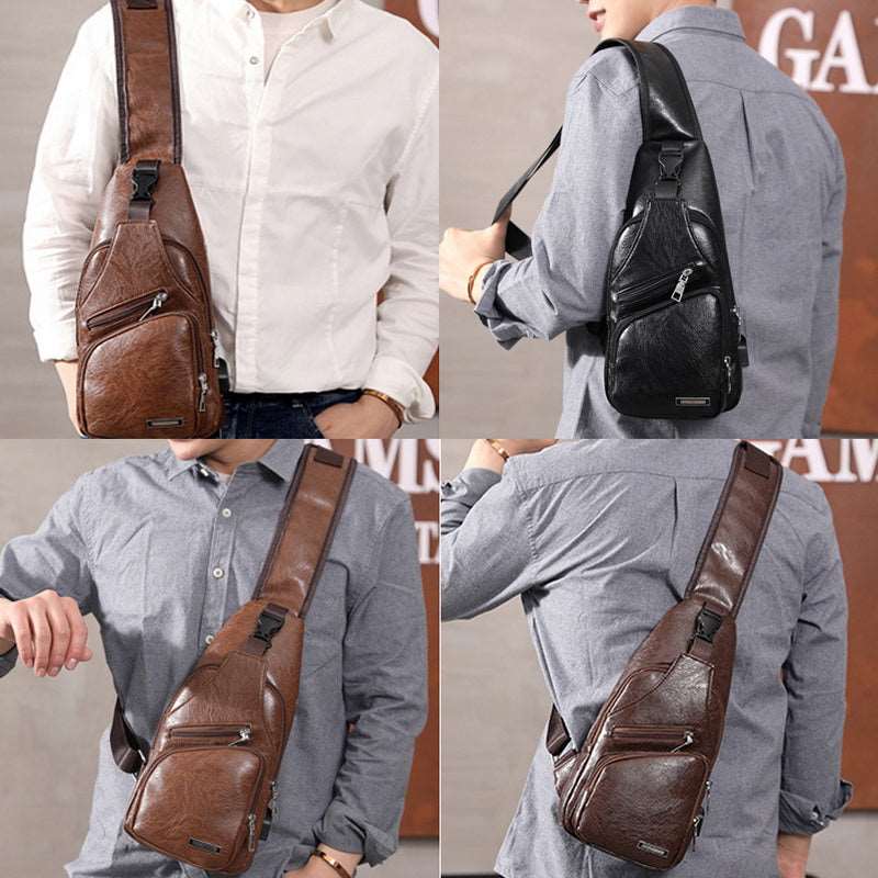 Borsa a Tracolla Classica in Pelle da Uomo - foto 5