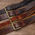 Cintura in Pelle con Inserto Intrecciato — Modello Raj - foto 6